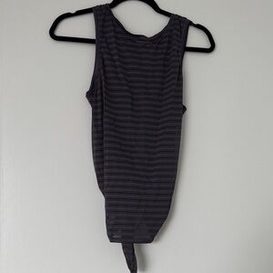 lululemon athletica Black Striped Tank Top